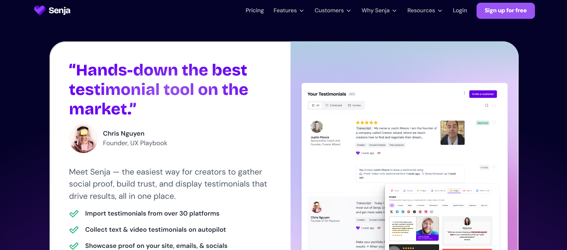 Senja Review - Social Proof Engine