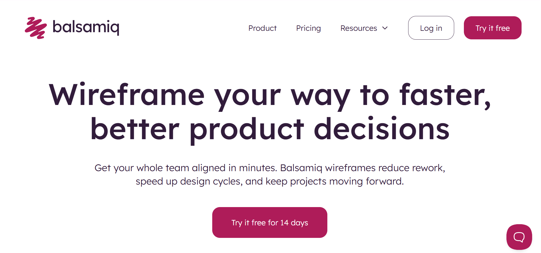 Balsamiq Homepage - Rapid wireframing tool showing low-fidelity sketch interface
