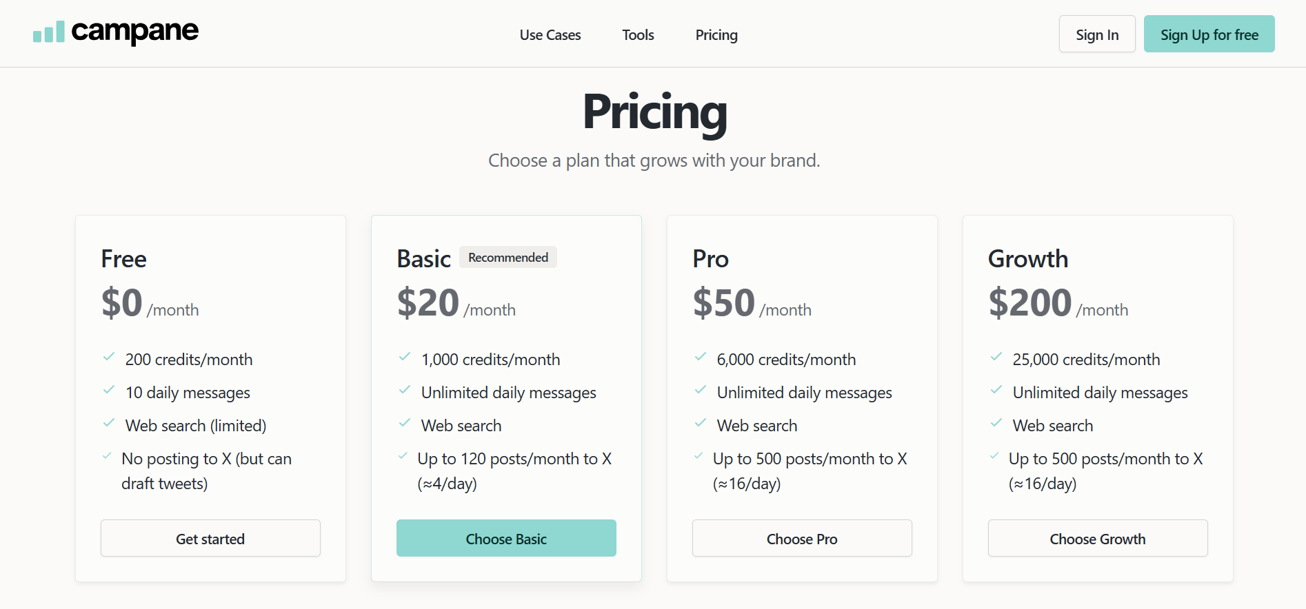 Campane Pricing - Cost-effective alternative to hiring a CMO