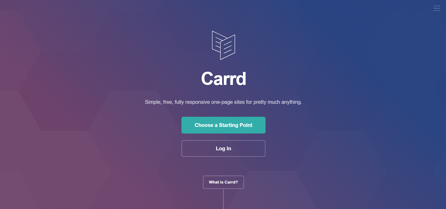 Carrd Homepage - One-page website builder showing simple and responsive design