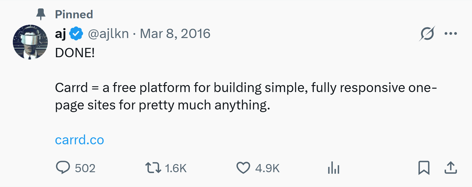 AJ - Carrd founder and indie hacker