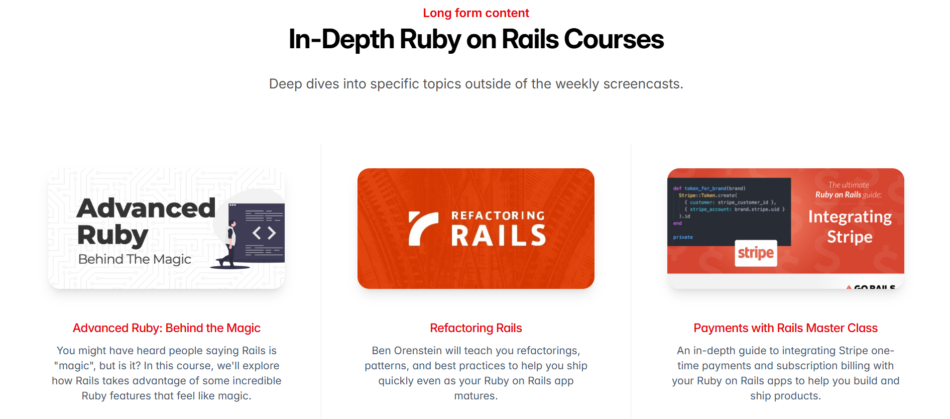 GoRails key features overview