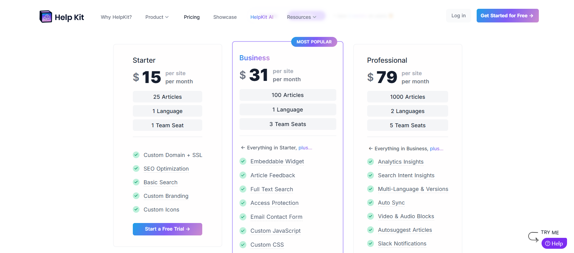HelpKit Pricing Plans
