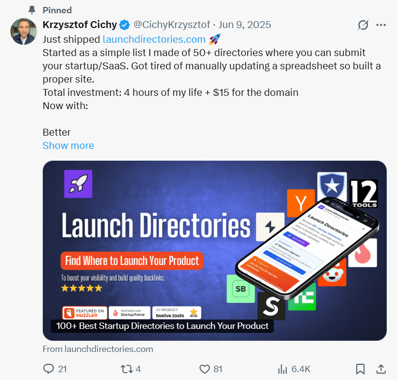 Launch Directories founder Krzysztof Cichy