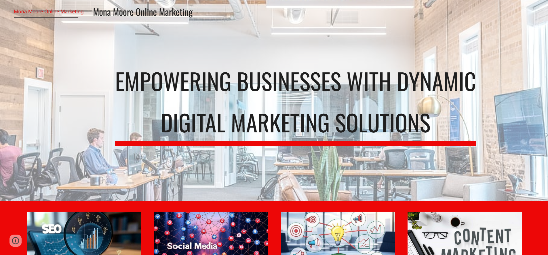 Mona Moore Online Marketing Homepage - Boutique SEO agency for high-touch growth