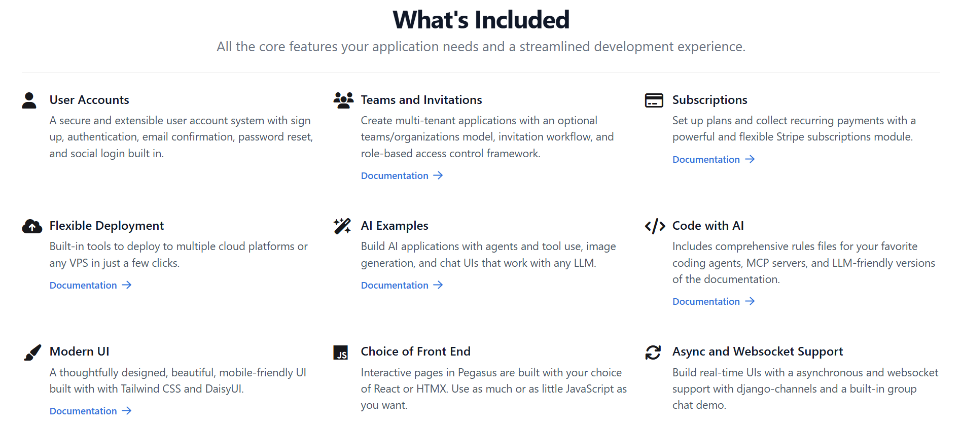 SaaS Pegasus key features overview