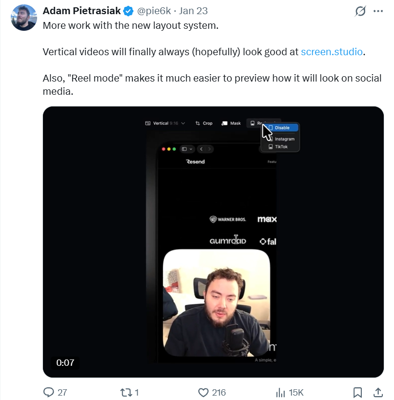 Screen Studio Founder - Adam Pietrasiak