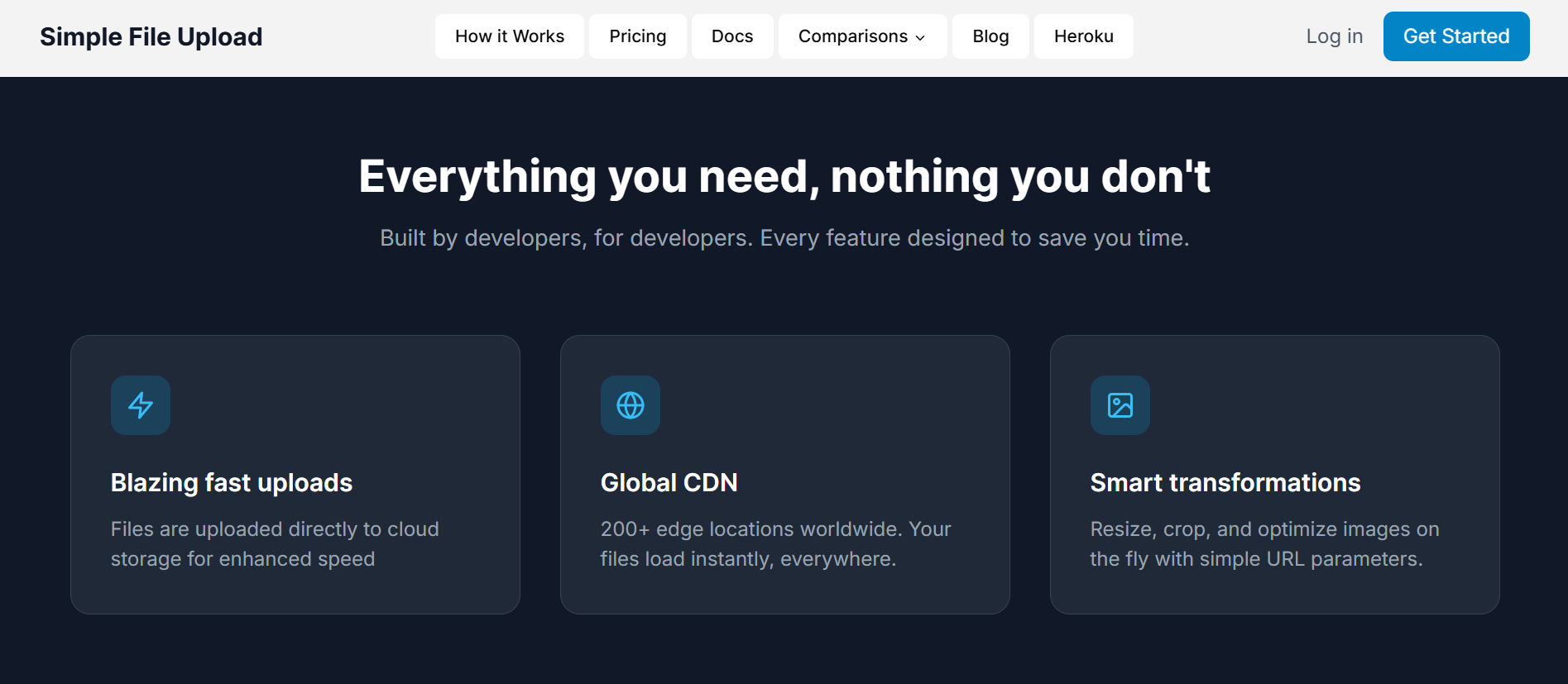 Simple File Upload key features overview