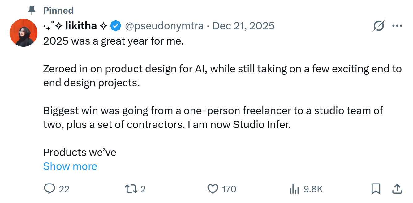 Studio Infer Founder - Likitha Shashikumar's story