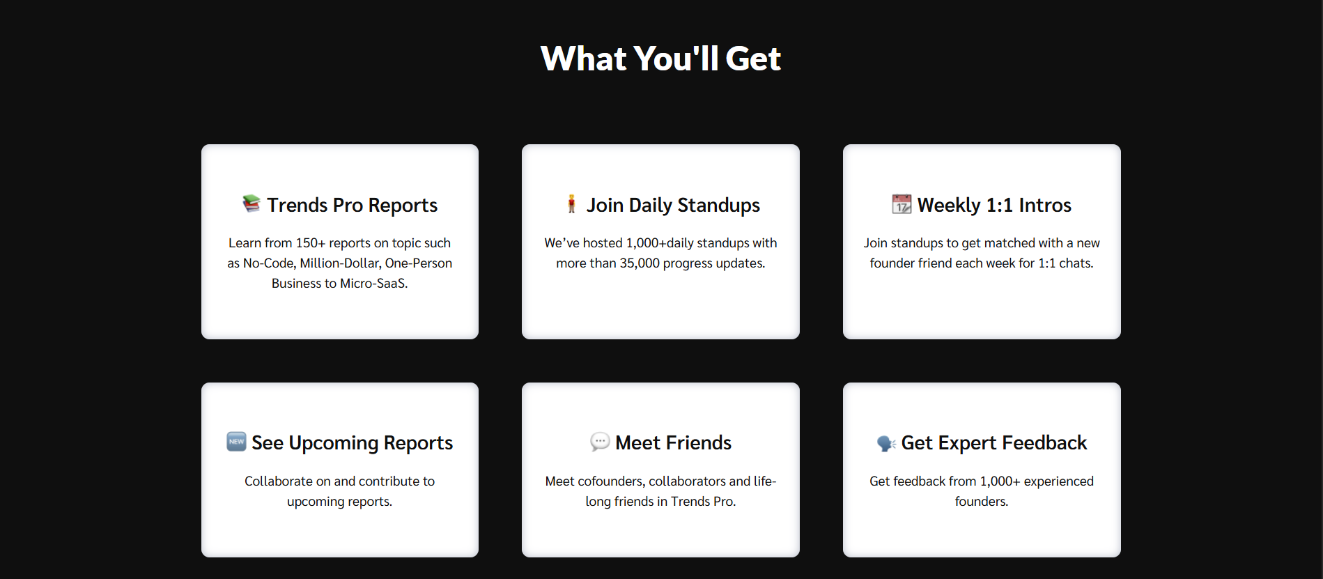 Trends.vc Key Features