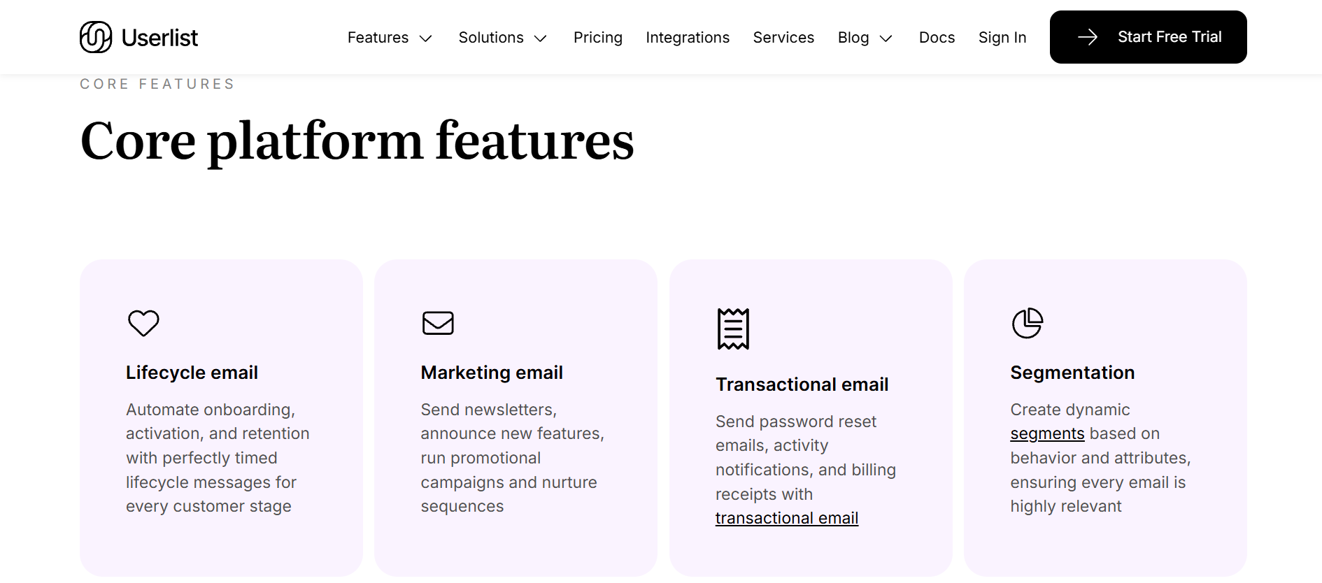 Userlist Key Features